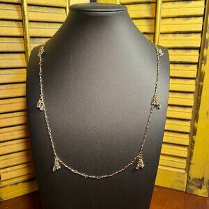 Loft Brand Long Goldtone Layering Necklace with Glass Beads